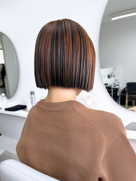 トランク ヘアー デザイン(tranq hair design) 大人オレンジアンブレラボブ