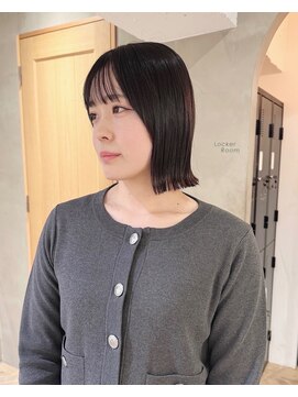 ローレン(LOREN) 黒髪/ボブルフ/ネビージュ/小顔/ワンレン/栄/髪質改善/前髪