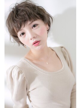 ジャストヘア ラポール 北久里浜店(just hair RAPPOR) 厚めバングのショートボブ　キュートセット　シナモンベージュ