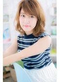 ふわくしゅルーズ感ことりベージュ外国人風ふわミディc1