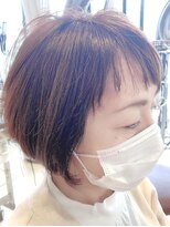 マニス(manis) ブリーチなしカラーショートボブレイヤーカットヌーディーカラー