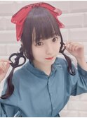 ぱっつん前髪×姫カット×三つ編みハート＊まゆ