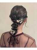 飾り持参OK!大人気ヘア♪ふんわり編み下ろし♪お呼ばれ.結婚式