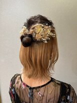 ナンバー ジルバ 立川 (N° jillva) インナーカラーパーティヘアアレンジブロンドベージュ結婚式ヘア