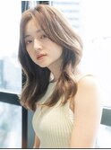 大人かわいい前髪セシルカットココアブラウンフリンジウェーブ