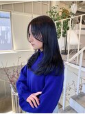 ◇暗髪×前髪無しレイヤーカット