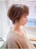 小顔　ひし形　大人可愛い　ショート　