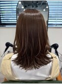 チェリーブラウンシアーグレージュ×外ハネミディ
