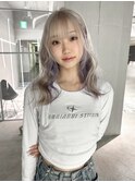 シルバーとラベンダーインナーカラー
