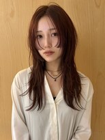 ケイトテイラー(KATETAYLOR) 姫バングロングレイヤーカットワインレッド