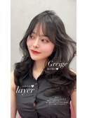 アッシュグレー/グレージュ/韓国ヘア/渋谷/レイヤー/顔まわり
