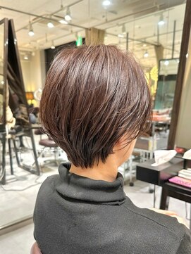 ラボー ノースプラザ店(LA'BO) 【LA'BO三浦】30代/40代/50代/ショートボブ/ピンクブラウン/艶感