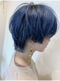 ショートウルフ×ネイビーブルー