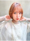 kate【大宮】骨格矯正丸みボブxアプリコットベージュ