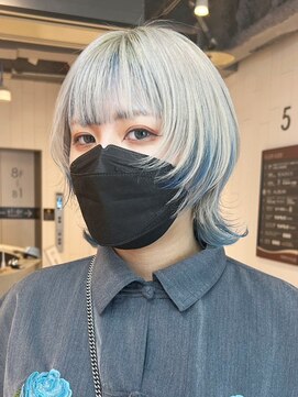 アルバム 池袋(ALBUM) ブルーグレージュブルーシルバーくびレイヤー_ba484202