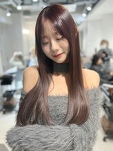 ユーフォリア 池袋東口駅前店(Euphoria) ブリーチなし!艶感ピンクベージュ小顔ルーズくびれミディ