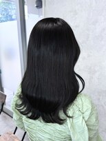 デミヘアー(Demi hair)&nbsp;オリーブブラック系×ウェーブ巻き