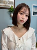 外ハネボブ　ワンカール　プラチナグレージュ