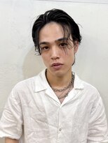 ファルベ(Farbe)&nbsp;スパイキーショートブルーブラックフェザーパーマサーフカール