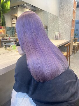 サンク 原宿 表参道(cinq) ラベンダーグレージュミディアムウルフラベンダーベージュカラー