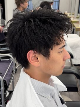 ショートパーマアップバングスパイキーショートツイスパ