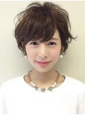 ショートヘア/前髪あり/ショートヘアパーマ/30代/40代/50代