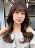 韓国くびれレイヤー渋谷髪質改善カラー顔周りレイヤーカット