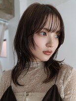 グリーン 高田馬場(green)&nbsp;ミディアムレイヤーカットグレージュ顔周りカット