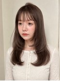 ロングレイヤー/小顔カット/透明感カラー/ブリーチなしカラー