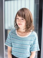 ルルディ バイ アフロディーテ銀座(luludi by APHRODITE)&nbsp;ミディアム/デザインカラー/シルキーベージュ/斜めバング/銀座