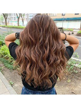 ディーカヘアーセンダイ(Di KA HAIR sendai) ロング/ウェーブ/ハイライト/ベージュ/ブラウン