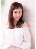 かき上げヘムライトラベージュ暖色カラーストカールくびれヘア