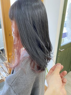 ヘアーガーデン シュシュ(hair garden chou chou) インナーカラー☆チェリーピンク