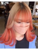 ヘアスタジオニコ(hair studio nico...) デザインカラーオレンジ