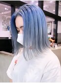 ブルーグラデーション_外ハネボブセクションカラー_ba355141