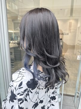 シュガー(SUGAR) ☆色落ちかわいいブルーグレーインナーカラー☆