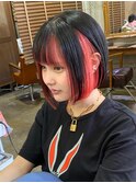 黒髪/グレーベージュ/レイヤーロング/前髪パーマ[西船橋/津田沼]