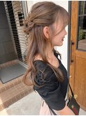 無造作ハーフアップ