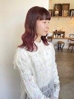 ヘアーアイストゥーレ(HAIR ICI TRE)&nbsp;チェリーピンクカラー 暖色カラー 担当渡辺聖