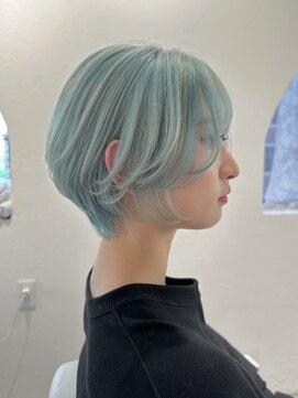 アルファバイオリカ(ALPHA by ORIKA) カラー技術が上手くないとできない水色カラーにこだわりカット