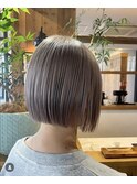 小顔似合わせ切りっぱなしボブベージュカラー