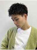 ベリーショート/ダークアッシュ/ニュアンスパーマ/韓国マッシュ