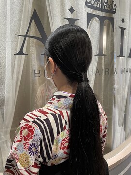 ルミュドゥプレシャス(LEMIEUX de precious) 袴ヘアアレンジタイトローポニーテール