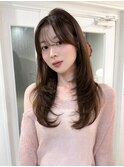 大人ガーリー ダークアッシュ似合わせカットミディアムレイヤー