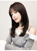イメチェンヘアピンクベージュアンブレラカラー前髪カタログ