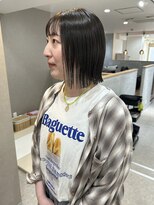 ナウアズ(now as.) 大人綺麗めオリーブグレーxぱつっとラインボブ【菅井】