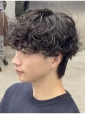 原宿メンズパーマルーズパーマシャドウパーマッシュウルフゆるめ