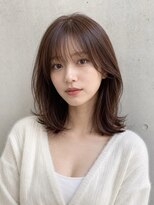 ラックスビーギャラリー なんば駅前店(LUXBE GALLERY) 髪質改善 暖色ベージュ 外ハネ大人ミディアム