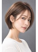 耳かけナチュラルショートボブ