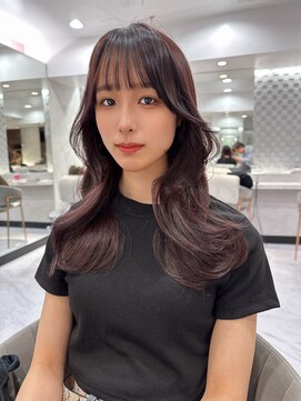 ジーナ 名駅(XENA.) 《xena/中島》中/韓mixなくびれヘア×ラベンダーカラー